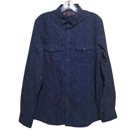 PD&C Men's Blue LongSleeve Button Down Shirt Sz Medium - Picture 1 of 8